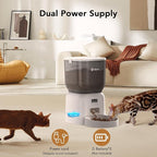 Automatic Dog & Cat Feeder, with Freshness Preservation, 4L Timed Cat Feeder with LCD Screen.Up to 6 Meals Per Day and 1-15 Portion for Cats & Dog (White)