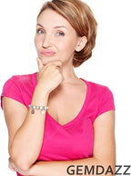 GEMDAZZ Sparkling Puppy Paw Print Charms in 925 Sterling Silver, Pave Dog Pawprint CZ Round Beads and Always in My Heart Charms, Gift for Animal Lover, fit European Women Bracelet/Necklace