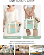 Pet Carrier for Medium Cats, Dog Carrier with Soft-Sided Cat Carriers with Breathable Mesh for Small/Medium Cats Dogs Puppies (Up to 13lbs), Foldable with Safety Buckle for Travel - Green