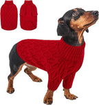 Queenmore Knitted XS Dog Sweater,Turtleneck Pullover Small Dog Sweater,Soft DogSweaters for Small Dogs Male Female, Pet Sweaters for Dogs,Thick Warm Pet Clothes for Teacup,Chihuahua(Red,XS)
