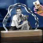 Personalized Dog Memorial Gifts, Custom Pet 3D Crystal Photo，Pet Memorial,3D Engraved Crystal Keepsake Gift, Dogs Or Cats Personalized Photo Frame