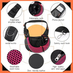 YUDODO Pet Sling Carrier for Small Dogs & Cats – Hands-Free Puppy Carrier with Safety Hook, Large Zipper Pocket, Soft Breathable Mesh, Adjustable Strap & Reflective Strip (Pink 3.0 S)