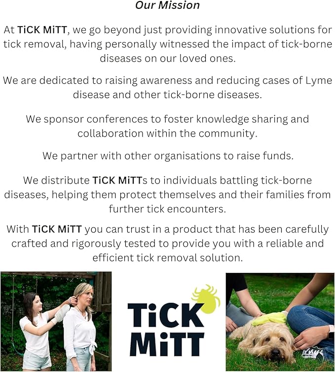 TiCK MiTT Green Tick Removal Glove: Gently Remove Ticks from Humans & Pets - Chemical-Free, Durable, Portable, Easy to Use Tick Management Tool for Outdoor Adventures & Everyday Use