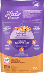 Halo Holistic Small Breed Dog Food, Cage Free Chicken & Brown Rice Recipe, Healthy Grains Dry Dog Food, Complete Digestive Health, 3.5 lb Bag