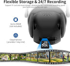 VSTARCAM Dual-Lens Security Cameras Wireless Outdoor, Pan/Tilt 360° View, 2.4GHz WiFi Outside Camera with Color Night Vision, 2-Way Audio, Motion Tracking, Siren, IP66 Weatherproof, Cloud & SD Storage