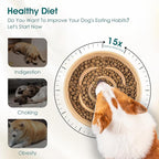 vancasso Slow Feeder Dog Bowl, 1.5 Cups Ceramic Slow Feeder for Medium Breed, Puzzle Maze Dog Food Bowl for Fast Eater, Khaki