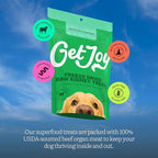 Get Joy Freeze Dried Superfood 100% Beef Kidney Dog Treats, 4 Ounce Bag (Pack of 3), Single Ingredient Organ Meat, High Protein, Immune Health, Muscle Repair, Grain Free, Gluten Free, Made in USA