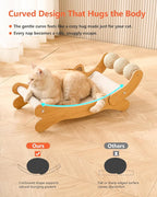 Cat Scratcher,Scratching Post,and Hammocks with Sisal Ball Toys Wooden Cat Beds & Furniture are Sturdy and Durable for All Types of Cats to Play and Relax Indoors