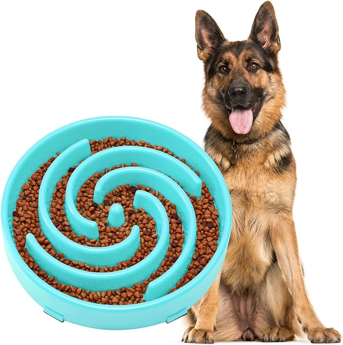 JASGOOD Slow Feeder Dogs Bowl for Large Medium Dogs,Anti-Gulping Pet Slower Food Feeding Bowls Stop Bloat,Preventing Choking