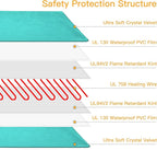 Toozey Dog Cat Heating Pad, 6 Temp Settings Timer, Chew-Proof Cord, 28x20in, Green