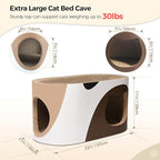 Big Cat Scratcher Lounge, Corrugated Cardboard Cat Scratcher House with Hole, Large Scratching Lounger Bed, Cat Scratching Pad for Indoor Cats as Furniture Protector, Rabbit Cardboard House