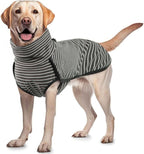 ROZKITCH Dog Winter Coat Soft Pullover Pajamas, Pet Windproof Warm Cold Weather Jacket Vest Cozy Jumpsuit Apparel Outfit Clothes for Small, Medium, Large Dogs Walking Hiking Travel Sleep Stripe XL