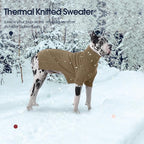 IECOii Extra Large Dog Sweater 4XL,Thermal Warm Dog Sweaters for Giant Breed Dogs,Turtleneck Knitted Knitwear for Pet Winter,Stretchy&Easy On Doggy Sweatshirt for Doberman,Great Dane(Camel,XXXXL)