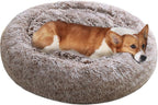JOLLYVOGUE Dog Bed, Calming Anti-Anxiety Large Dog Bed, Fluffy Donut Cushion for Medium and Large Pets (27"/30"/36")