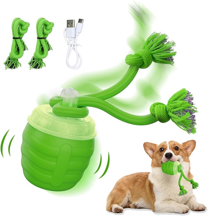 Interactive Dog Toys, [2025 Newly Upgraded] Interactive Dog Ball for Medium/Large Dogs, Automatic Moving Dogs Toy Wicked Ball for Boredom & Training, Play Music, USB Rechargeable(Green)
