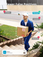 DEKCO WiFi Camera 2K Pan Rotating 180° Wired Outdoor Security Cameras with Color Night Vision, Support 24/7 Recording, 2.4GHz WiFi, AI Human Auto Tracking, Work with Alexa/Google Assistant (1 Pack)