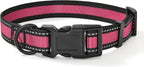 Mile High Life Dog Collar | Nylon Reflective Dog Collars | Light Weight Puppy Collars | Pink Dog Collars for Small Dogs (Pink, Small)