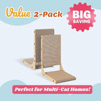 2-Pack Cat Scratching Board, 19.7'' Tall Cardboard L Shape Vertical Cat Scratchers for Indoor Cats, Cat Scratching Post for Wall and Couch, Medium