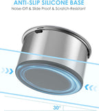 1Gallon Large Dog Water Bowl No Spill, [Anti Digging Lid & Rubber Bottom] Spill Proof Dog Bowl, Anti Splash Mess Dripless Slow Drinking Stainless Steel Water for Sloppy Messy Drinkers Car