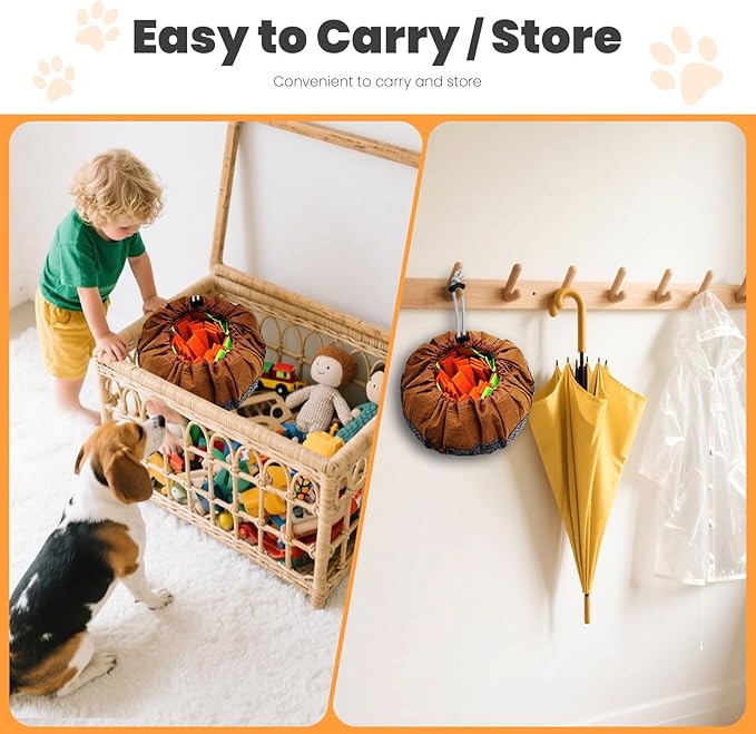 PETCARE Snuffle Mat for Dogs Adjustable Slow Feeder Bowl Interactive Enrichment Puzzle Toys for Small Medium Large Breed Dogs Cats Puppy Sniff Foraging Mats Mental Stimulation Treat Game, 19*19 inch