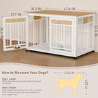 Heavy Duty Dog Crate Furniture for Large Dog, 48 Inch Decorative Pet House End Table, Extra Large Wooden Cage Kennel Furniture Indoor