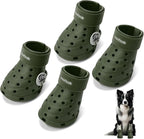 Dog Shoes Breathable Dog Shoe for Hot Pavement, Dog Booties and Paw Protectors, Non-Slip Waterproof Dog Sandals Boots (Green, S: (2.3’’x1.8'')(L*W))