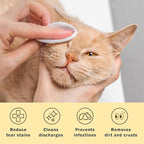 Dog Eye Wipes Gently Remove Tear Stain Eye Debris for Dogs &Cats Pet Grooming Kit Care Wash Cleaner for Eyes Wrinkle Face 100pcs Unscented