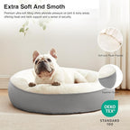 Love's cabin Round Donut Cat and Dog Cushion Bed, 25in Pet Bed for Small or Medium Dogs, Anti-Slip & Water-Resistant Bottom, Soft Durable Fabric Pet Beds, Washable Calming Cat & Dog Bed Grey
