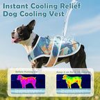Dog Cooling Vest – Lightweight Pet Cooling Shirt 3D Breathable Mesh, Reflective Strips & UV Protection for Walking, Hiking, Park – Adjustable Fit Dog Cooler Jacket with D-Ring U-DCV02M