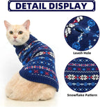 BINGPET Cat Sweater,Cat Outfit Sleeveless Winter Sweater with Snowflake Pattern,Soft Turtleneck Knitted Kitten Puppy Apparel,Cute Winter Pet Clothes for Cold Weather