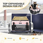 Lekereise Top-Expandable Pet Carrier - TSA Airline Approved Soft Sided Underseat Up to 15lbs Travel Carriers for Small Cats and Dogs with Locking Safety Zippers Anti-Scratch Mesh Pink