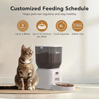Automatic Dog & Cat Feeder, with Freshness Preservation, 4L Timed Cat Feeder with LCD Screen.Up to 6 Meals Per Day and 1-15 Portion for Cats & Dog (White)