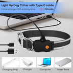 PcEoTllar Light up Dog Collars Rechargeable, LED Dog Collar Night Walking, Waterproof Flashing Glow in The Dark Dog Collars, Adjustable Dog Lights for Large Small Medium Dogs Blue-m