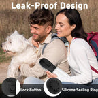 Portable Dog Water Bottle With Bowl - Travel Leak Proof Pet Accessory for Walking, Hiking and Camping (Black, 19oz)