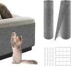 2Pack Total 78.7"x15.8" Cat Scratch Mat for Cat Couch Furniture and Wall Protector | Trimmable Self-Adhesive Carpet Climb Cat Scratcher for Covering Cat Tower and Replacement Pads (Light Grey)