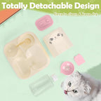 1.6L Auto Gravity Pet Feeder and 0.6L Water Dispenser Set, Automatic Cat Food and Water Dispenser, Gravity Pet Feeder for Small Medium Dog Puppy Cat Kitten (Pink)