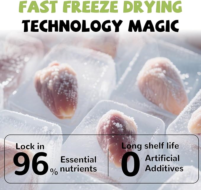 PAWUP Freeze Dried Chicken Heart Pet Treats, High Protein Freeze-Dried Pet Food for Dogs, Cats, Fresh Ingredient, 3.2 oz, Rawhide Free, Gluten&Grain Free