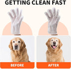 Pet Glove Wipes for Dogs and Cats, Cleaning & Deodorizing Grooming Gloves for Daily Care and Traveling, Dog Wipes Washing Gloves Rinse Free, 54 PCS