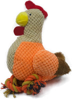 Squeaky Plush Dog Toys, Tug of War Dog Toy, Chicken Plush Puppy Toys with Pull Rope, Interactive Dog Toys for Small, Middle, and Big Dogs (Hen)
