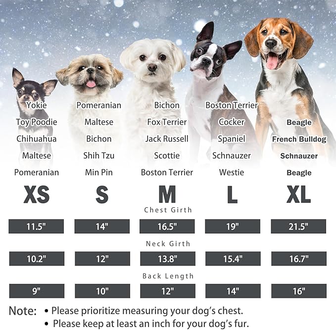 SCENEREAL Winter Dog Vest Coat with Built-in Harness, Warm Puppy Jacket for Small to Medium Dogs, Cold Weather Coat with Zipper, Fleece Puffer Vest Windproof Snow Clothes