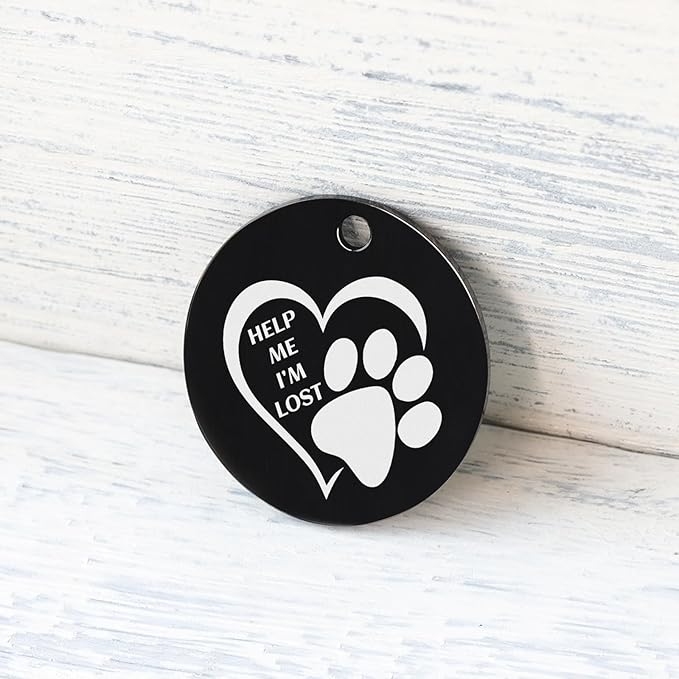 MYLUCKYTAG QR Code Stainless Steel Pet ID Tag - Personalized Dog Collar Tag With Online Profile, Location Alert Email, Digital and Engraved Options