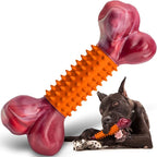 Apasiri Dog Toys for Aggressive Chewers Peanut Butter Flavored, 8" Tough Dog Chew Bone, Nylon & Rubber Chew Toy, Dog Bone Toy for Large Medium Breed 20-80lbs