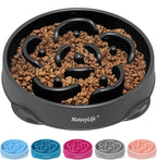 MateeyLife Large Slow Feeder Dog Bowls, Anti-Choking Puzzle Dog Food Bowls, Anti-Slip Interactive Feeding Slow Down Eating, Bloat Stop Maze Dishes for Large Breeds 4 Cups Black