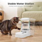 Gardner Pet Automatic Gravity Water Dispenser for Dogs, 1.0Gallon 100% BPA-Free Dog Water Bowl Dispenser, Pet Water Fountain Dispenser with Sponge Filter for Small&Medium Dogs, Cats, Puppies(White)