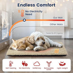 Miguel Self Warming Cat Bed for Indoor Cats, 30 x 20 inch Self Heating Pads for Outdoor Cat House, Non Electric Dog Pad Thermal for Small Dog, Washable Kitten Mat with Removable Cover (Light Brown,M)