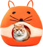 Luxurious Eco-Friendly Merino Wool Cat Cave Bed Sloth - Foldable Hideaway Pod for Indoor Cats - Premium Felt Kitten Beds - Covered Cat House for Ultimate Cozy Comfort by Woolygon