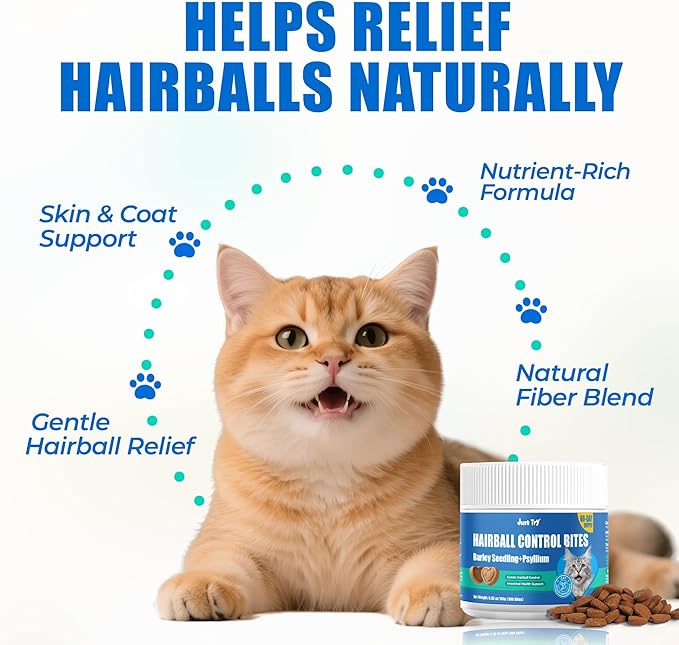 Just Try 300 Bites Cat Grass,Hairball Relief & Digestive Support Cat Treats - with Pumpkin, & Omega-3 Fish Oil, Chicken Flavor, Hairball Treatment for Cats
