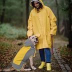 IECOii Large Dog Raincoat Waterproof,Hooded Rain Jacket Keep Dog Dry in Wet Weather,Reflective Rain Poncho Clothes with Convenient Leash Hole/Adjustable Magic Sticker/Easy On and Off/,Yellow,Large
