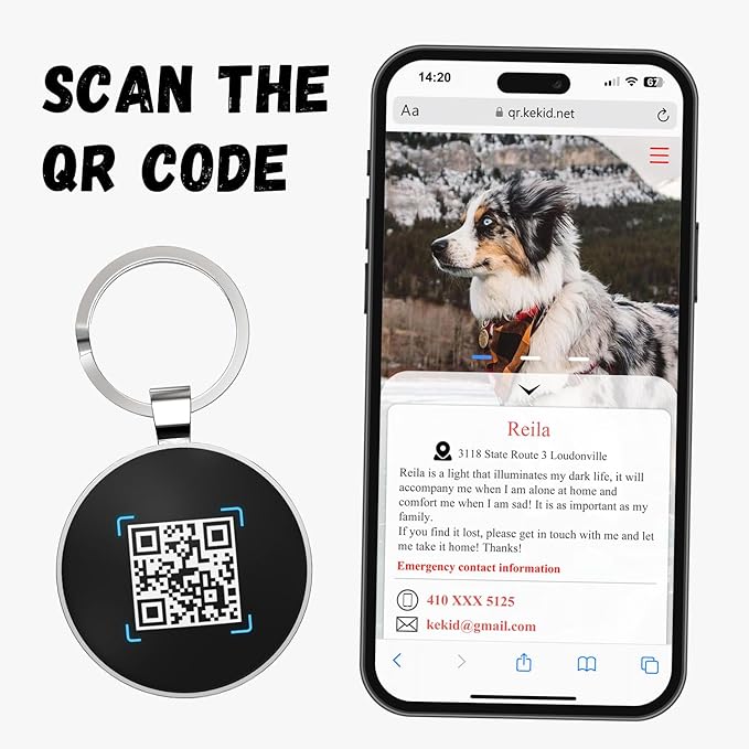 Personalized Dog Tags - Custom QR Code Pet ID Tags - Free Online Scan for Instant Pet Location Alert Email