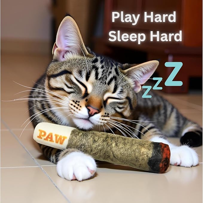 Nestpark Cat Doobie Catnip Cat Toy - Crinkle Kitten Kicker with Extra Strong Catnip - Funny Interactive Cat Toy Indoor Cat Gifts